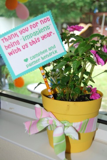 teacher appreciation flower pot impatien